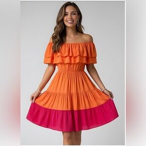 Off Shoulder Ruffle Dress